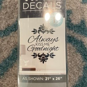 NWT Always Kiss Me Goodnight wall decal